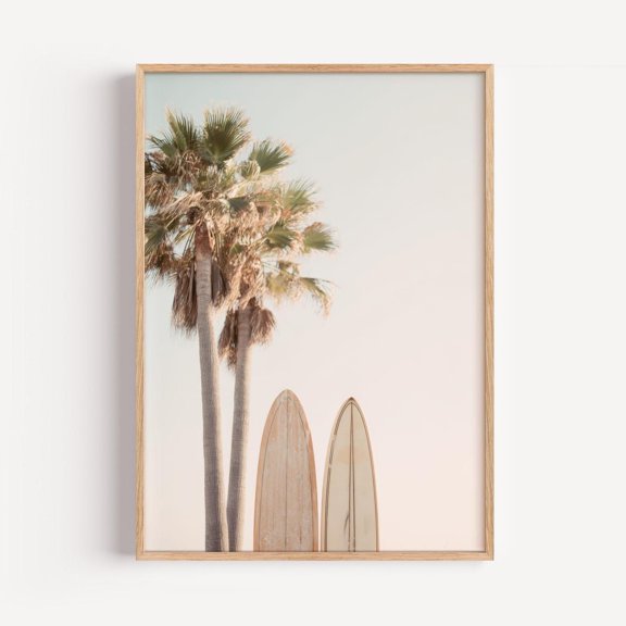 Surf Blue White Surfing Unframed Beachy Graphic Poster Unframed Paper Print
