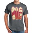 thumbnail image 1 of Surf Boards Graphic Design Men's Big Size Cotton Polyester DryBlend T-Shirt - Dk Heather 3XL, 1 of 2