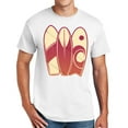 thumbnail image 1 of Surf Boards Graphic Design Men's Big Size Cotton Polyester DryBlend T-Shirt - White XL, 1 of 2