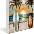 thumbnail image 1 of Surf Boards Wooden Box Sign Surfing Gifts For Girls Funny Coffee Decor Shelf Decor for Kitchen Table Centerpiece Wood Block Signs For Shelf Desk Decoration 5x5 In, 1 of 6