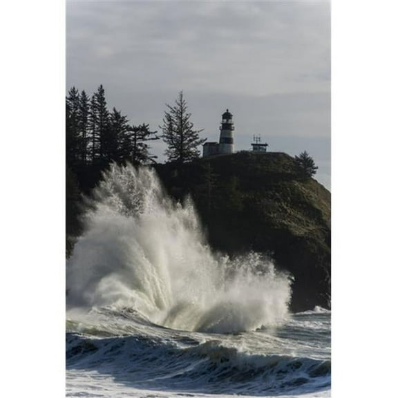 Surf Breaks At Cape Disappointment Lighthouse - Ilwaco Washington United States of America Poster Print by Robert L.Potts, 24 x 38 - Large