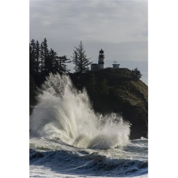 Surf Breaks At Cape Disappointment Lighthouse - Ilwaco Washington United States of America Poster Print by Robert L.Potts, 24 x 38 - Large