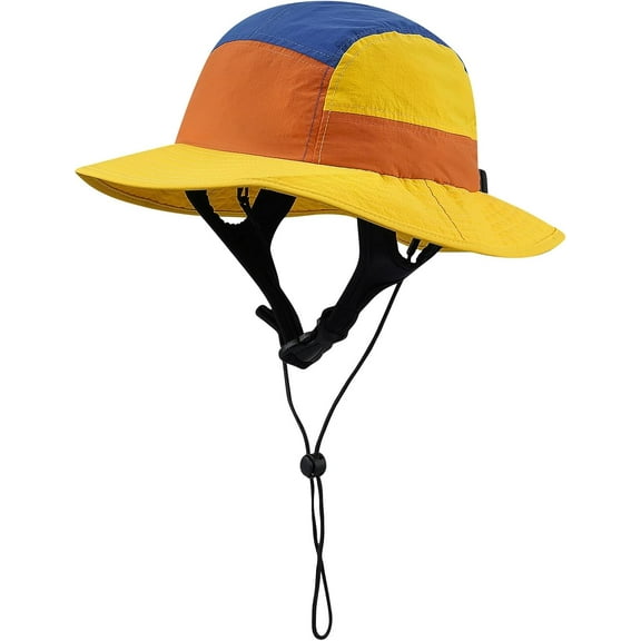 Surf Bucket Hat with Strap Waterproof Sun UPF 50+ Bucket Hat Packable Brimmed Boonie for Women Men