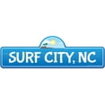 thumbnail image 1 of Surf City NC North Carolina Beach Street Sign | Indoor/Outdoor | Surfer Ocean Lover Décor For Beach House Garages Living Rooms Bedroom | Signmission Personalized Gift, 1 of 5