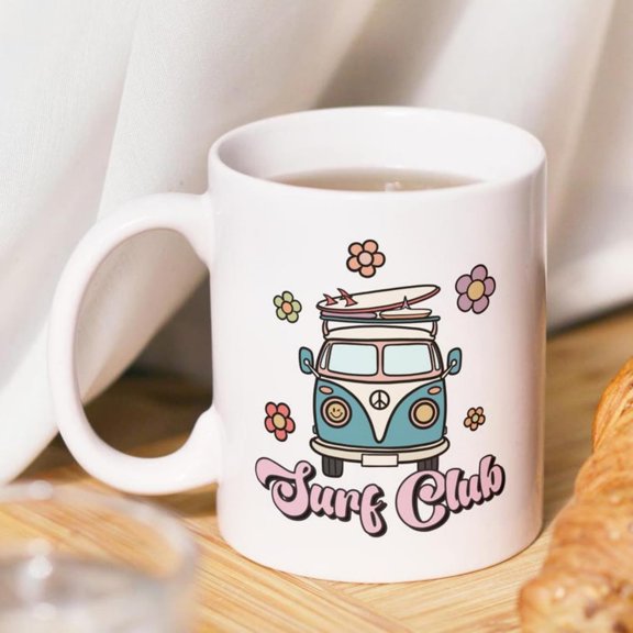 Surf Club Mug, Surfing Mug, Funny Office Mug, Surf Quote Mug, hip Gift, Colleague Gift, Surfing Gift, Gift Surfer, mper Van Mug.