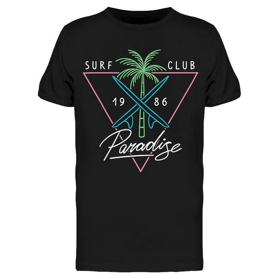 Surf Club Paradise 1986 Neon T-Shirt Men -Image by Shutterstock, Male x-Large