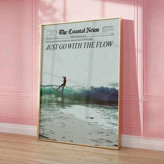 Surf Coastal Newspaper Go Flow Surfer Magazine Beach Wall Art Home Gallery Display