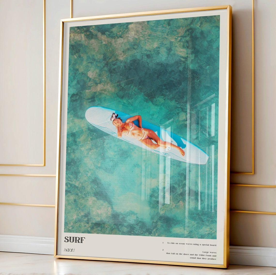 Surf Definition Poster, Coastal Up, Chic Board, Aesthetic Ocean ...