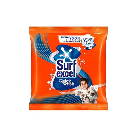 Surf Excel Quick Wash Detergent Powder, With Power Of Lemon & Bleach, Removes Tough Stains, 500 g