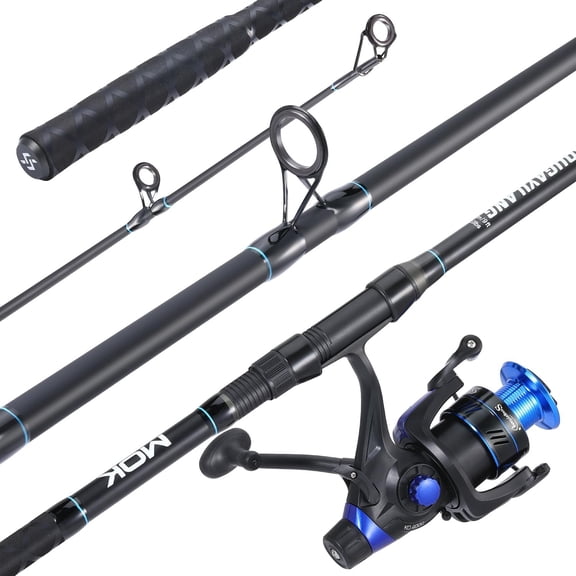 Surf Fishing Rod Combo Medium/Heavy 3 Piece Baitfeeder Spinning Combo with 4000 Size Reel for Travel