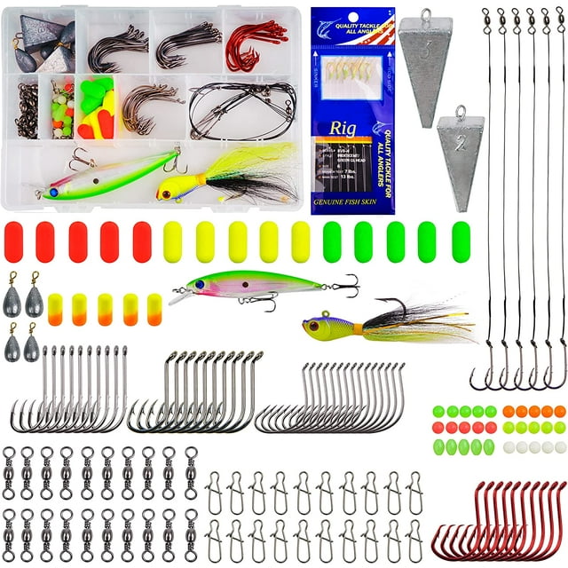 Surf Fishing Tackle Kit, 150pcs Saltwater Fishing Tackle Box with