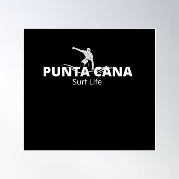 Surf In Punta Cana Poster Wall Art, Modern Wall Decor, 16x16 UNFRAMED