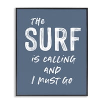 Surf Is Calling Must Go Black Framed Giclee Art, design by Lettered and Lined