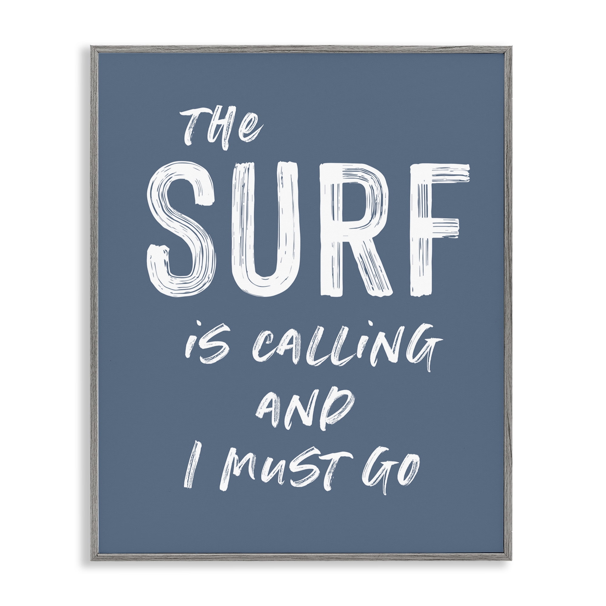 Surf Is Calling Must Go Gray Framed Giclee Art, design by Lettered and Lined