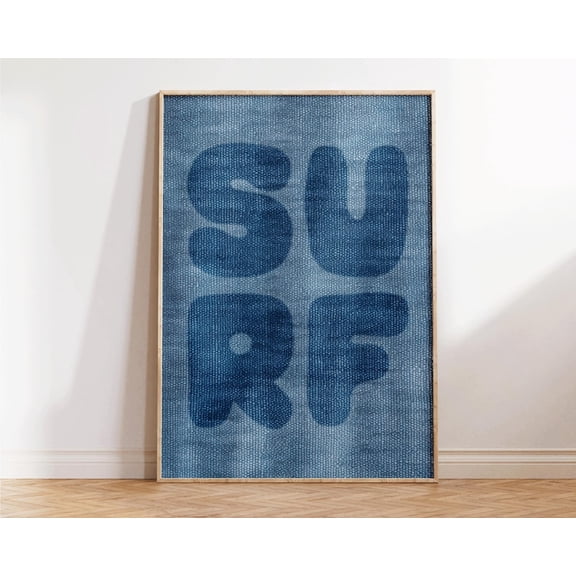 Surf Jeans Typography Cool Surfing Surfer Wall Decor Unframed Paper Print