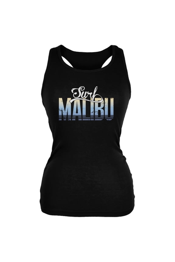 Surf Malibu Black Juniors Soft Tank Top - X-Large