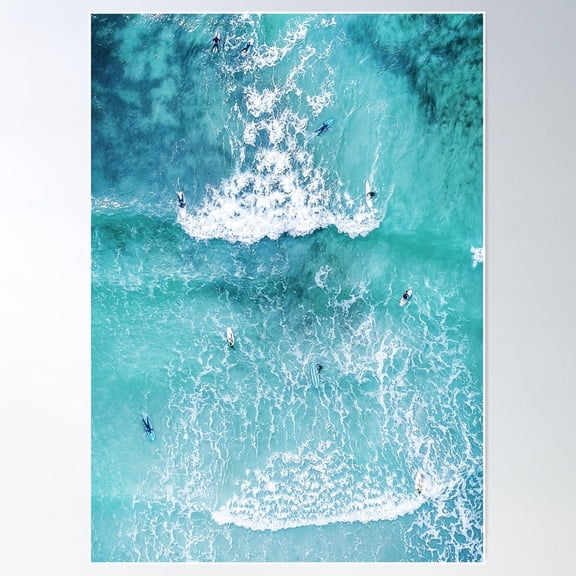Surf Mood Poster Wall Art, Modern Wall Decor For Living Room Bedroom, 16x24 UNFRAMED