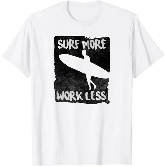Surf More Work Less Novelty Surf T-Shirt