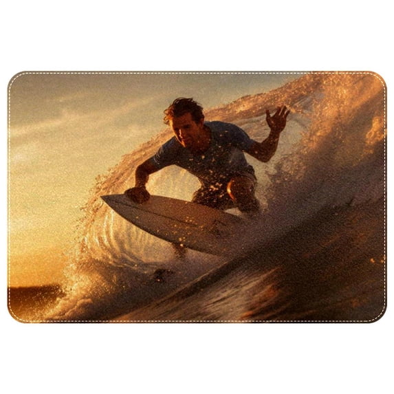 Surf Non-Slip Polyester Indoor Mat Door Rug Machine Washable Indoor Rugs