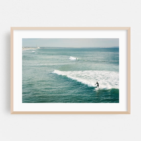 Surf Oceanside - Oceanside California Photography Surf Waves Ocean Beach Coast Surfboard Beach House Oak Framed Wall Art Print 5 x 7 inches