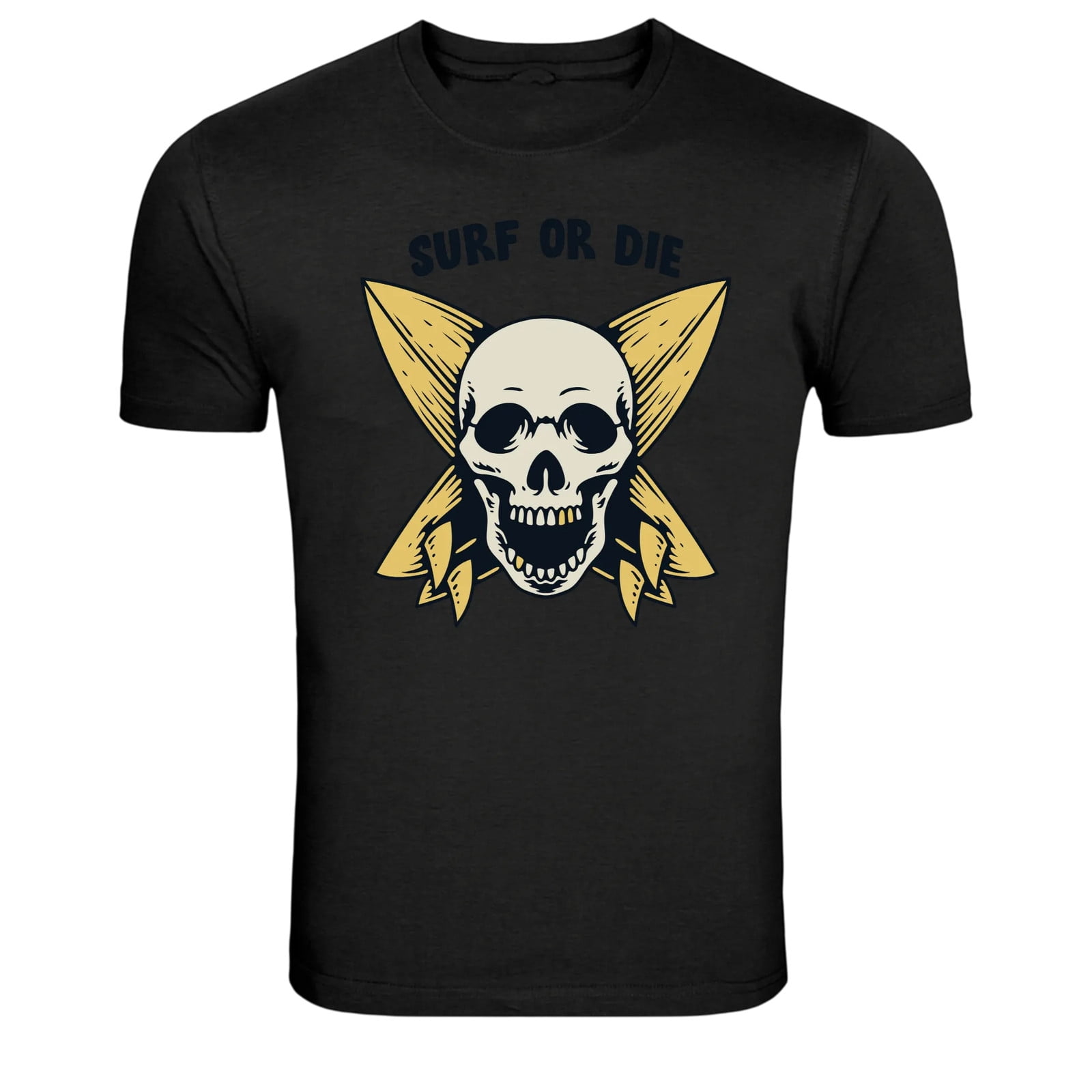 Surf Or Die Skull Surfboards Beach Graphic T-Shirt