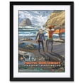 thumbnail image 1 of Surf Pacific Northwest (Oregon & Washington) Professionally Framed & Matted Art Print from Travel Artwork by Artist Paul A. Lanquist Framed Art Size: 24" x 30", 1 of 5