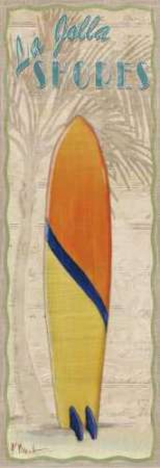 Surf Panel III Canvas Art - Paul Brent (8 x 24)