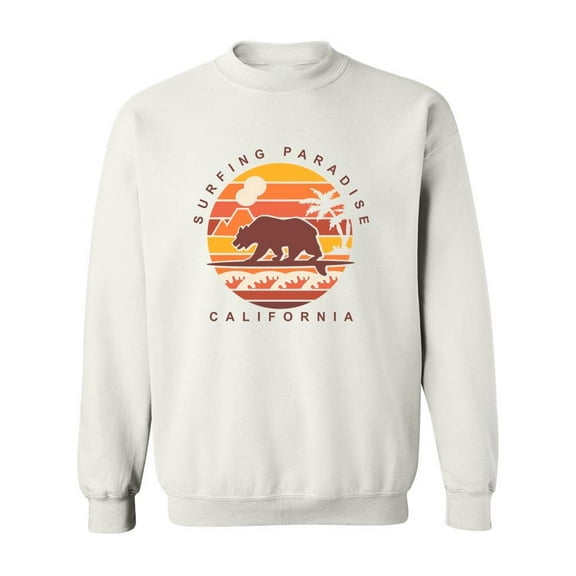 Surf Paradise California Sweatshirt Men - Men Sweatshirt, White, 3XL
