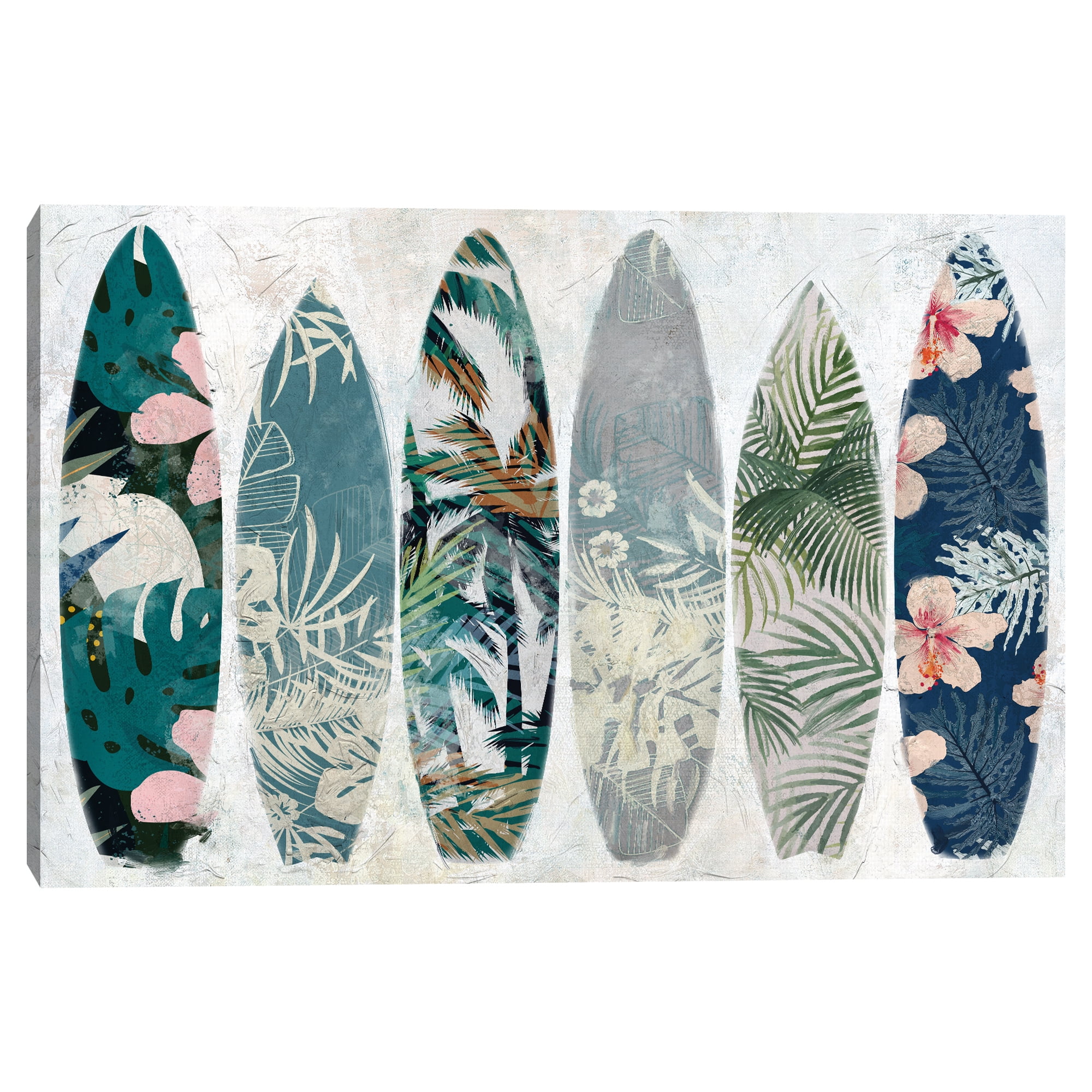 Tropical Surfboard Patterns Canvas Art Print for Kids