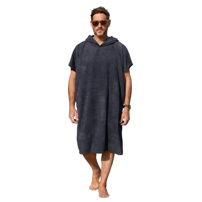 Surf Poncho Changing Towel Robe for Adults Men Women, Hooded