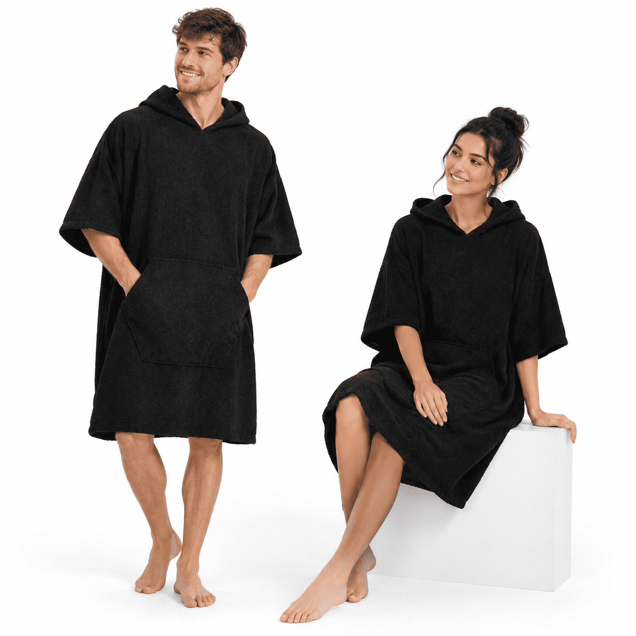 Surf Poncho Hooded Towel For Adults Quick Dry Beach Changing Robe With ...