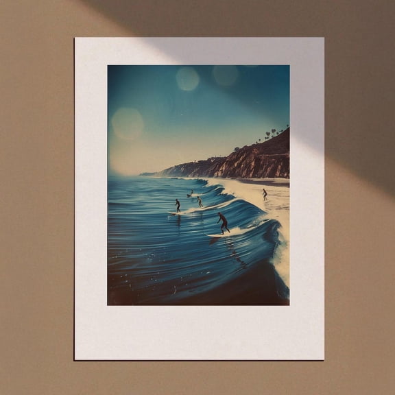 Surf Poster, Aerial Surfers Print, Ocean Wave Print, Surfing Beach Print, Aerial Photography, Coastal Wall Art, Landscape Poster Wall Art, Modern Wall Decor, 12x18 UNFRAMED