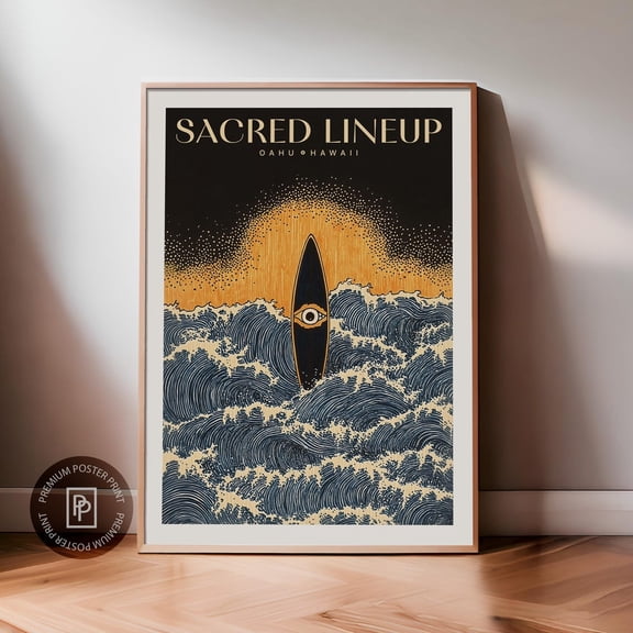 Surf Poster Surfing Wall Art Sacred Lineup