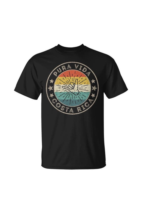 Surf Quote Clothes Tee Unisex Adult Cotton T-Shirt with Surfing Accessories Graphic Casual Costa Rica Souvenir Shirt for Beach and Surf Enthusiasts, Size S, Color Black