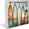 thumbnail image 1 of Surf Room Decor, Coastal Beach Room Decor, Summer Room Decor, Surfer Gifts, Surfing Gifts, Watercolor Surfboard Wooden Box Sign for Desk Shelf Table Decor 5"x5", 1 of 6