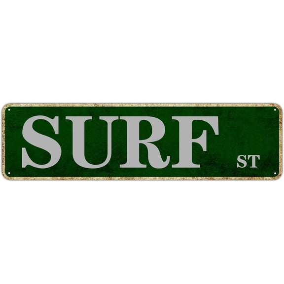 Surf ST Metal Tin Sign For Home Office Living Room Bar Cafe Restaurant Club Wall Decor 4x16 Inches