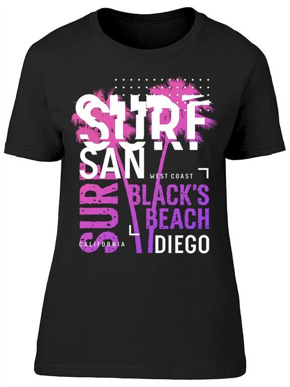 Surf San Diego Design Pink T-Shirt Women -Image by Shutterstock, Female x-Large