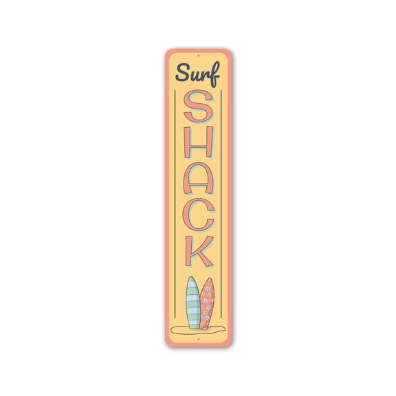 Surf Shack Aluminum Metal Decor Sign - 4x18 inches