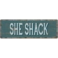 thumbnail image 1 of Surf Shack Beach Style Wood Look Sign Gift Green 8x24 Metal Decor 108240086078, 1 of 1