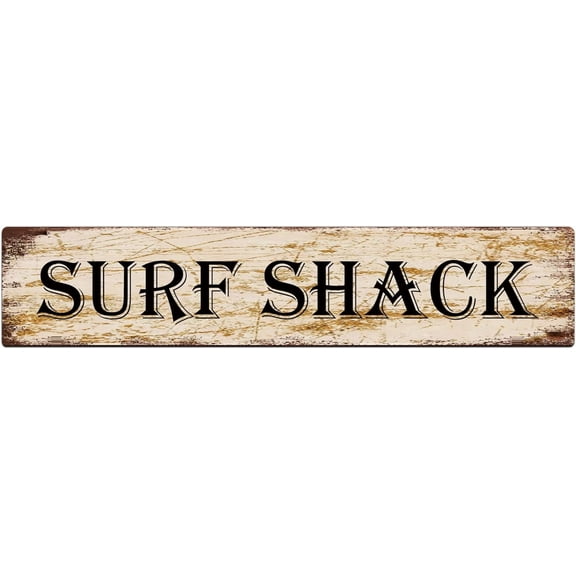 Surf Shack Vintage Retro Tin Signs Art Plaque Tinplate Sign for Bedroom Kitchen Garden Wall Pub Club Coffee Wall Decor 16x4 Inch