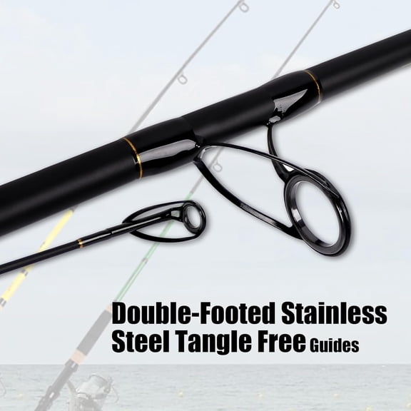 Surf Spinning Fishing Rod 2-Piece/3-Piece/4-Piece Carbon Fiber Travel Fishing Rod with Cork Handles (10-Feet & 12-Feet & 15-Feet)