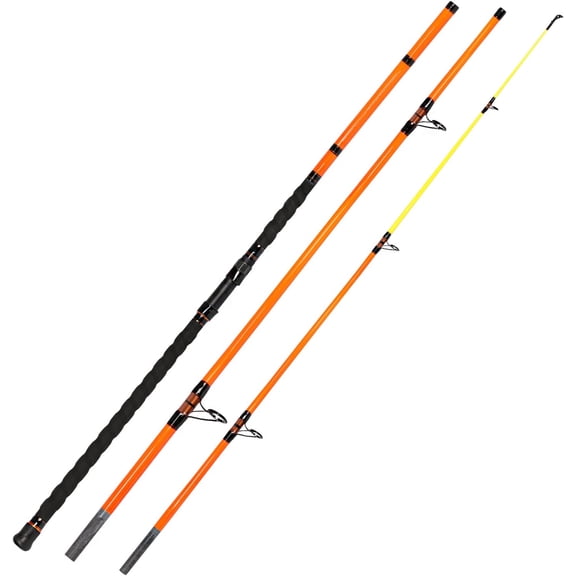 Surf Spinning Fishing Rod 2-Piece & 3-Piece & 4-Piece Carbon Fiber Travel Fishing Rod with Noctilucent Tip - 3pc- 13' - Orange