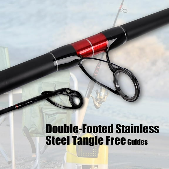 Surf Spinning Fishing Rod - 2-Piece Carbon Fiber Travel Fishing Rod (9-Feet & 11-Feet & 12-Feet & 15-Feet) for Striped Bass, Red Drum, Bluefish, and False Albacore