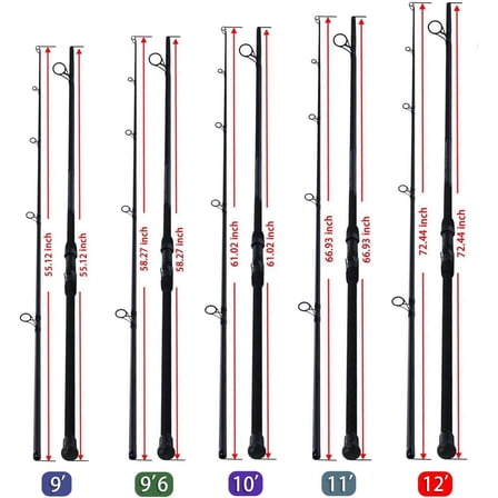 Surf Spinning Rod - 9/10/11/12ft Graphite Saltwater Fishing Rod with  Stainless Steel Guides - Lightweight and Travel-Friendly Design for Beach and Surf Fishing