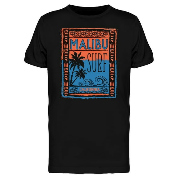 Surf Sport Malibu Typography T-Shirt Men -Image by Shutterstock, Male 3X-Large