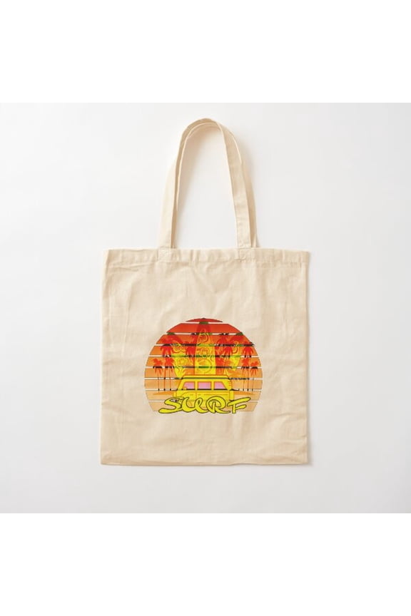 Surf Style 005 Canvas Tote Bags, Reusable Shopping Bag