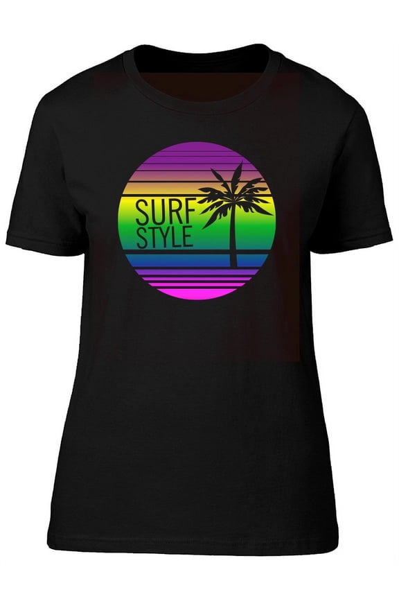 Surf Style Watercolor Beach T-Shirt Women -Image by Shutterstock, Female Large