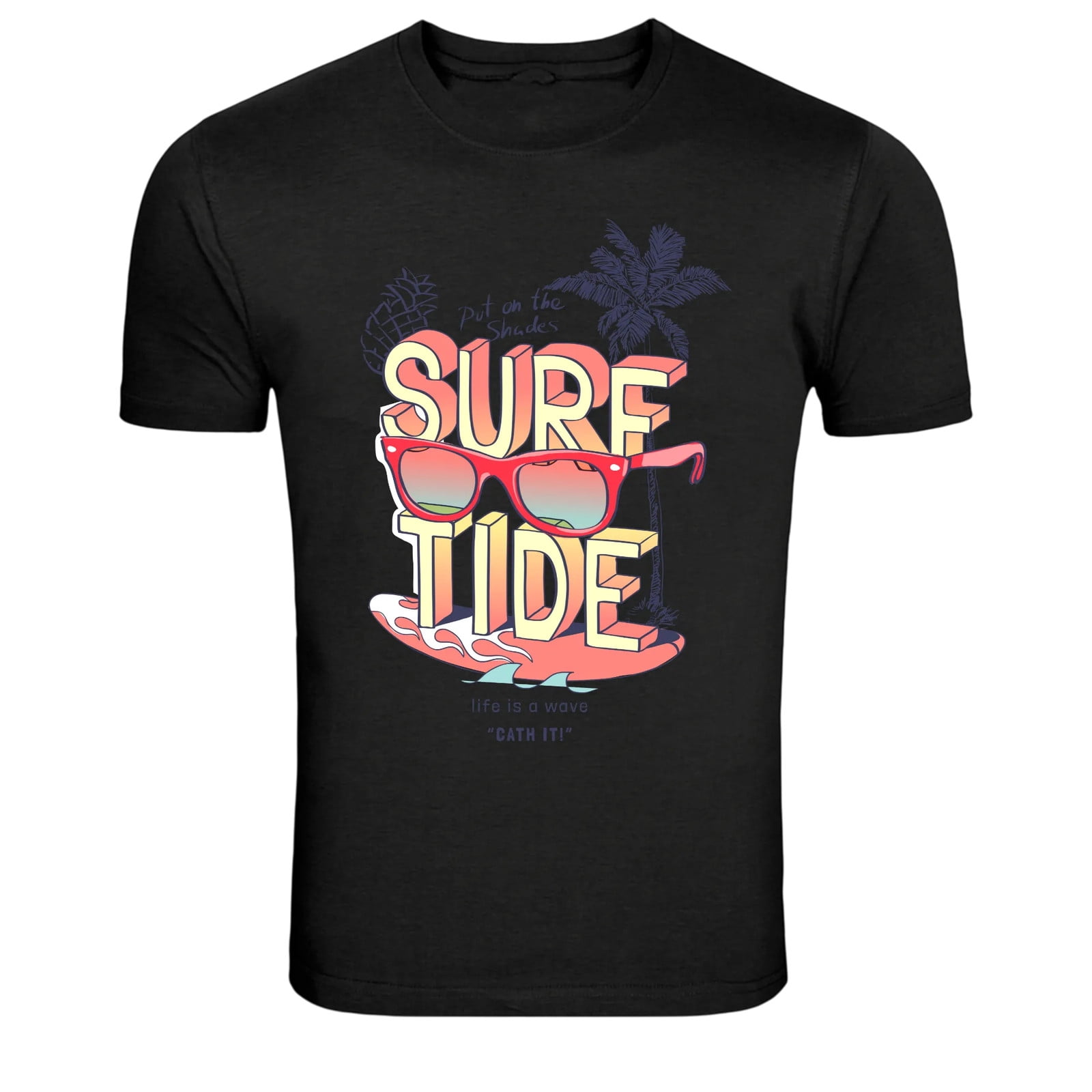 Surf Tide Beach Sunglasses Graphic T Shirt Summer Vacation Tee