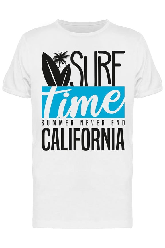 Surf Time California T-Shirt Men -Image by Shutterstock, Male Small