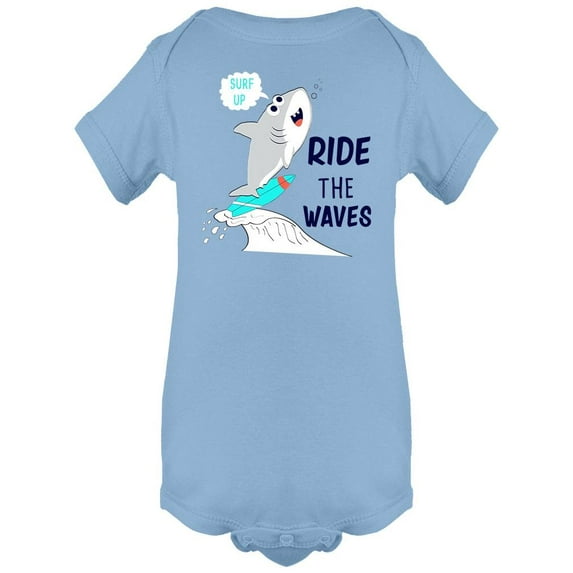 Surf Up! Ride The Waves Shark Bodysuit Infant -Image by Shutterstock, Newborn